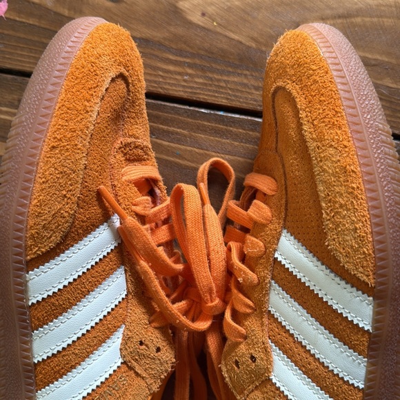 Adidas Vibrant Orange Suede Samba Shoes - Picture 5 of 5